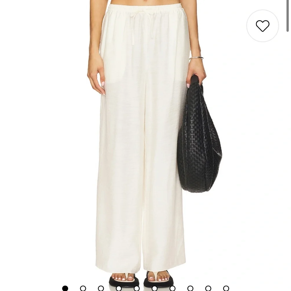 NWT Onia Textured Gauze Wide Leg Pant in Egret Size Medium